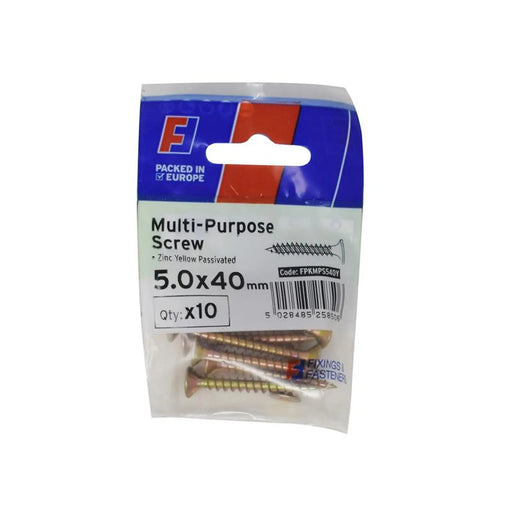 ForgeFix Multi-Purpose Pozi Screw CSK ST ZYP 5.0 x 40mm ForgePack 10