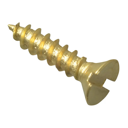 ForgeFix Wood Screw Slotted CSK Brass 1/2in x 4 ForgePack 60