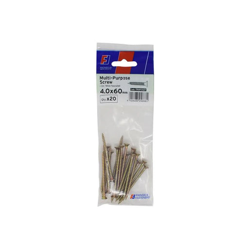 ForgeFix Multi-Purpose Pozi Screw CSK ST ZYP 4.0 x 60mm ForgePack 20