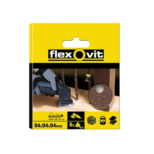 Flexovit Delta Hook & Loop Sanding Sheet 94mm Medium 80G (Pack 6)
