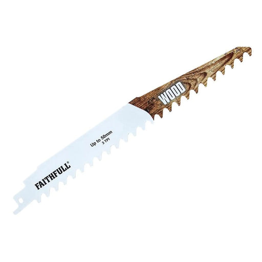 Faithfull S1141HM Wood Carbide Sabre Saw Blade 228mm x 3 TPI