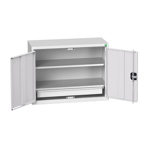 Bott Verso Economy Wall Cupboard 2 Shelf + 1 Drawer 800mm Light Grey