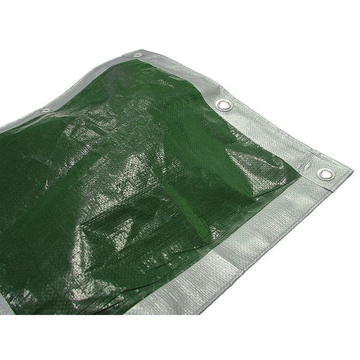 Faithfull Heavy-Duty Tarpaulin Green/Silver 5.4 x 5.4m (18 x 18ft) 140gsm
