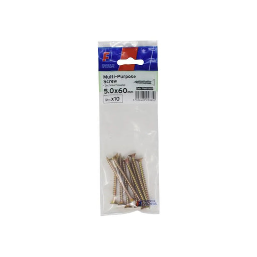 ForgeFix Multi-Purpose Pozi Screw CSK ST ZYP 5.0 x 60mm ForgePack 10
