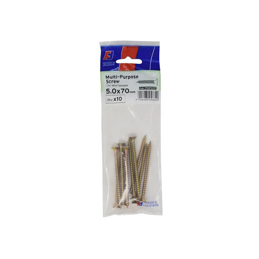 ForgeFix Multi-Purpose Pozi Screw CSK ST ZYP 5.0 x 70mm ForgePack 10