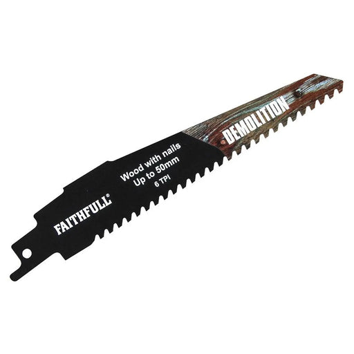 Faithfull S940HM Demolition Carbide Sabre Saw Blade 152mm x 6 TPI