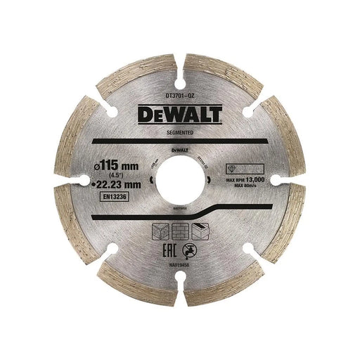 DEWALT Power Tools DT3701 Segmented Diamond Cutting Disc 115 x 22.23mm