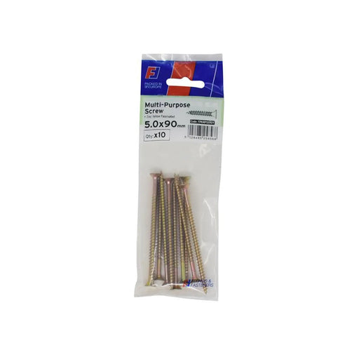 ForgeFix Multi-Purpose Pozi Screw CSK ST ZYP 5.0 x 90mm ForgePack 10