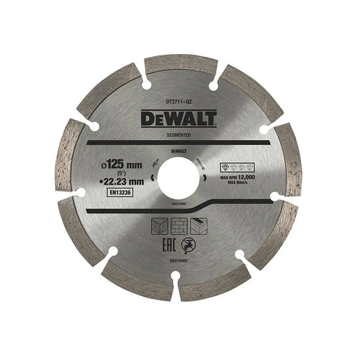 DEWALT Power Tools DT3711 Segmented Diamond Cutting Disc 125 x 22.23mm