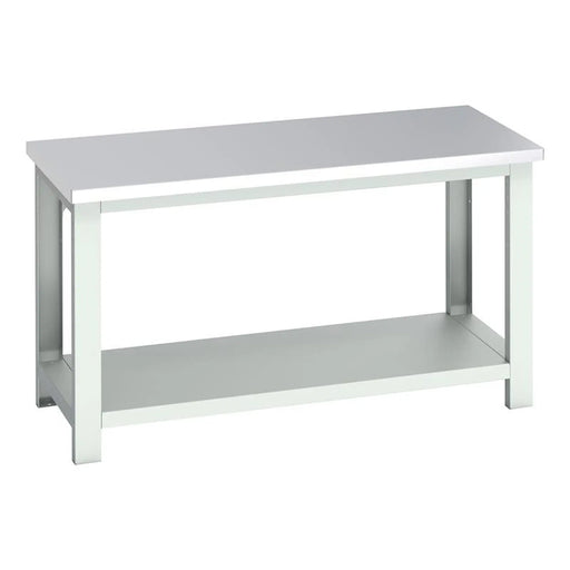 Bott Cubio Bench with Shelf, Stainless Steel Clad Top 1500 x 750mm