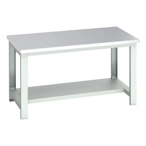 Bott Cubio Bench with Half Shelf, Stainless Steel Clad Top 1500 x 900mm