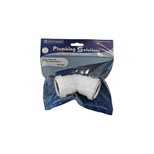 Centurion Ps 40Mm Push Fit 45Deg Swept Bend