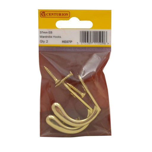 Centurion 37mm EB Die Cast Wardrobe Hooks