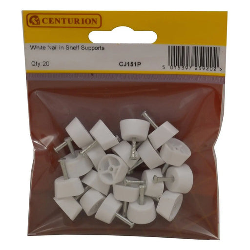 Centurion 15mm White Nail Shelf Support 20Pk