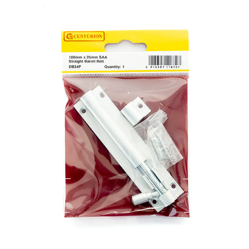 Centurion 100mm X 25mm Saa Straight Barrel Bolt