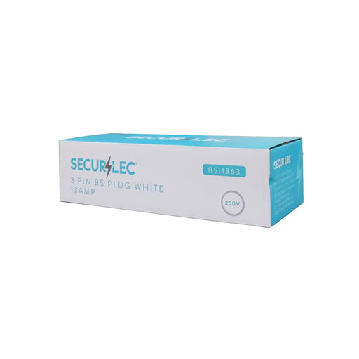 Securlec 3 Pin BS Plug White 13Amp 250V Display Box