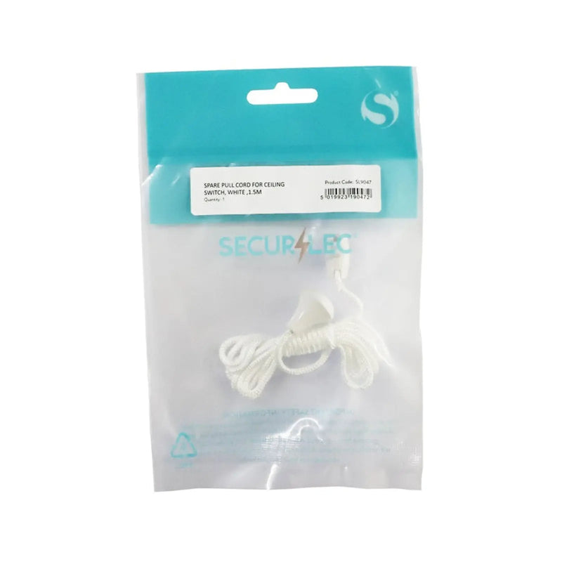 Securlec Spare Pull Cord for Ceiling Switch, White 1.5m