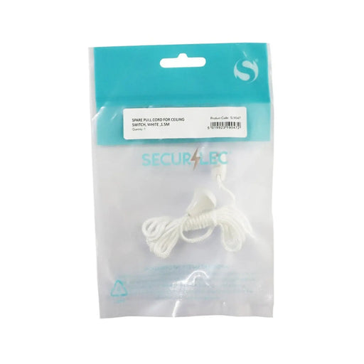 Securlec Spare Pull Cord for Ceiling Switch, White 1.5m