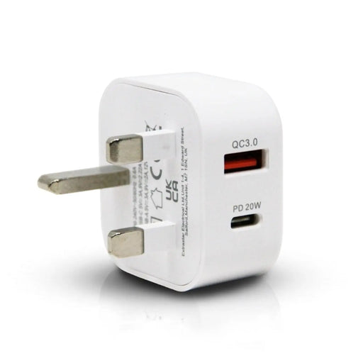 Extrastar USB + Type C Home Plug Charger White