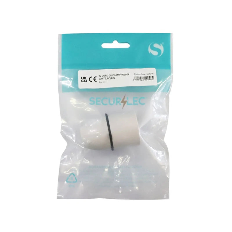 Securlec T2 Cord Grip Lampholder White Pre-Packed