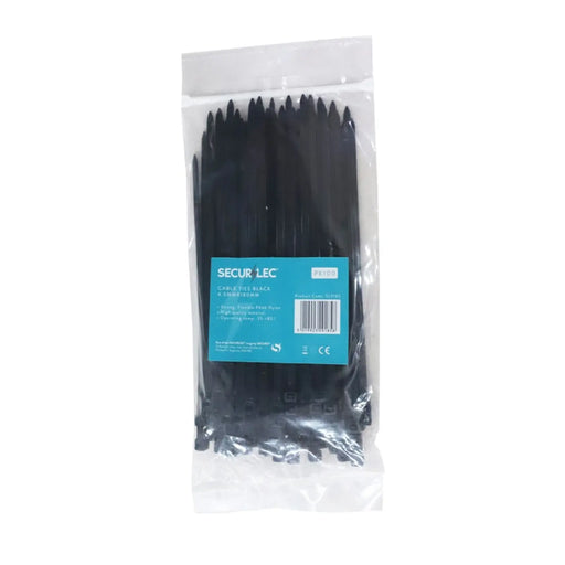 Securlec Black Cable Ties 4.5mm x 180mm Pack 100