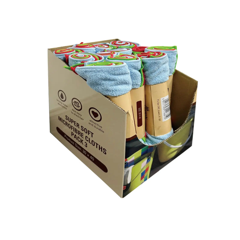 Groundsman Super Soft Microfibre Cloths 40 x 30cm Pack 3