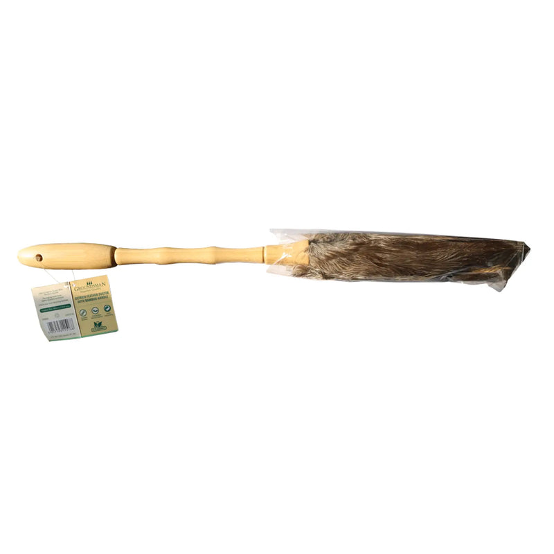 Groundsman Ostrich Feather Duster With Bamboo Handle Handle 30cm/Duster 18cm