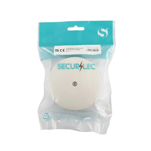 Securlec 3 Terminal Junction Box White 30A 90mm