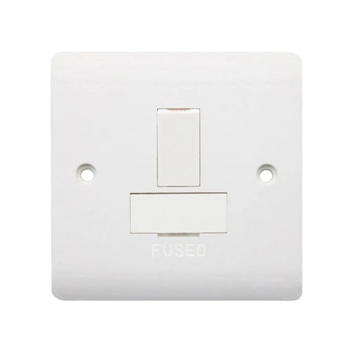 Securlec 1 Gang Switched Fused Spur Double Pole Round Edge