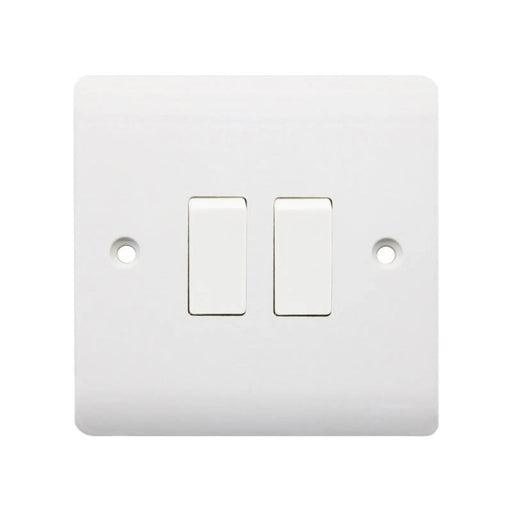 Securlec 2 Gang 2 Way Light Switch Round Edge