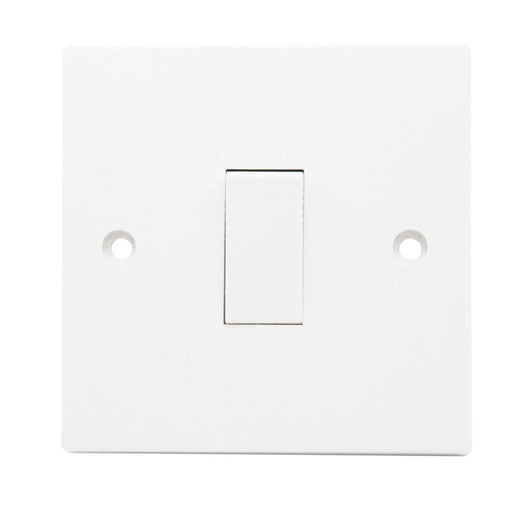 Securlec 1 Gang 1 Way Light Switch Square Edge