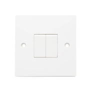 Securlec Square 2 Gang 2 Way Light Switch Square Edge