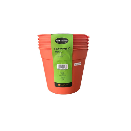 Ambassador Flower Pots 4" - Pack 5