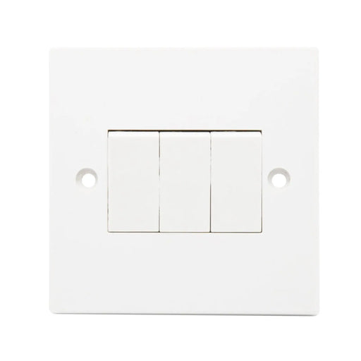 Securlec Square 3 Gang 2 Way Light Switch Square Edge