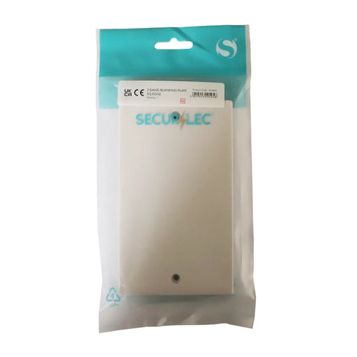 Securlec 2 Gang Blanking Plate Square Edge