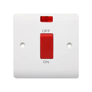 Securlec 1 Gang Double Pole Switch & Pilot Light Round Edge
