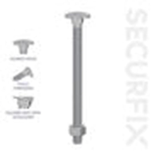 Securfix Carriage Bolts With Hex Nuts M6 x 3 15/16"-M6 x 100mm | Pack of 200