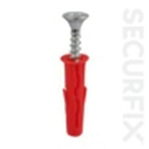 Securfix General Purpose Red Plugs With Screws 20 Pack