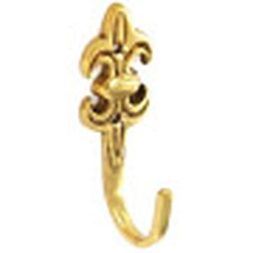 Securit Brass Tieback Hooks Fleur-De-Lys (2) 75mm - Pack of 5