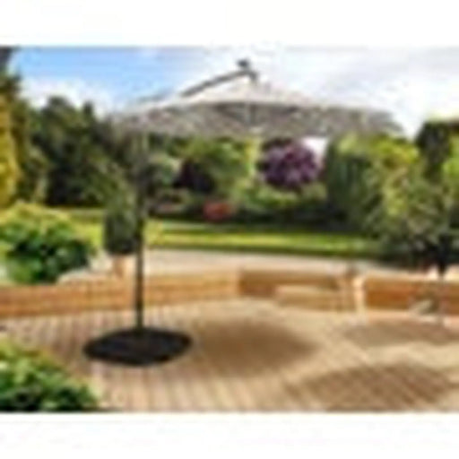 Pagoda Overhanging Parasol with LEDs Beige 2.7m