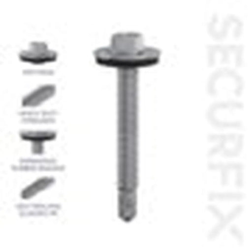 Securfix Self Drilling Roofing Screws Size: 12 x 1 1/2" (5.5 x 38mm) | Pack of 100 Screws
