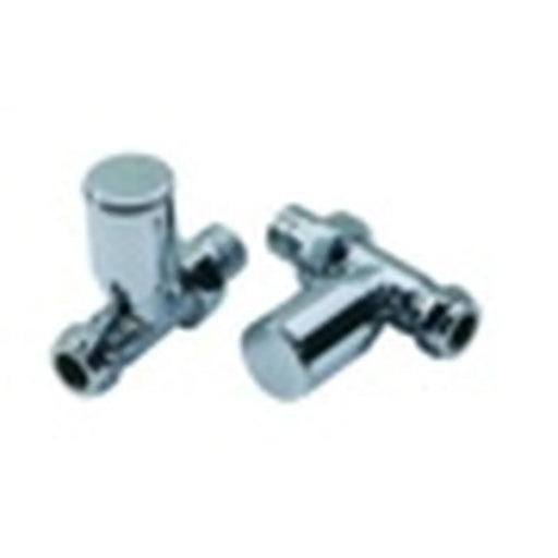 Kartell Modern Chrome Radiator Valve Angled Pair 15mm