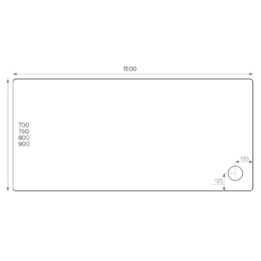 Pure Baths ALPHA 1500MM X 800MM SHOWER TRAY