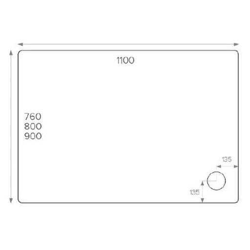 Pure Baths ALPHA 1100MM X 800MM ANTI-SLIP             SHOWER TRAY