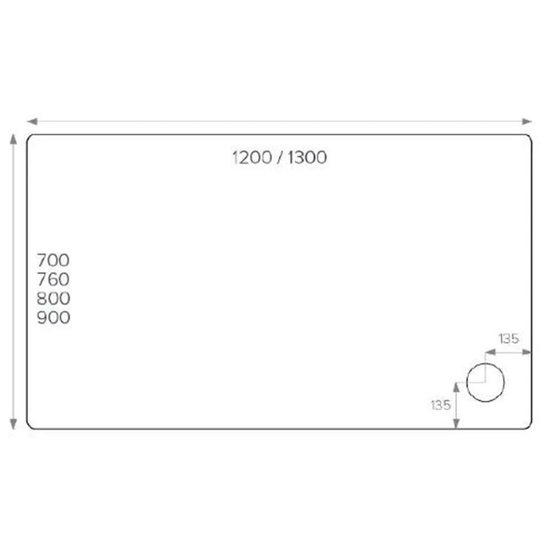 Pure Baths ALPHA 1200MM X 900MM ANTI-SLIP             SHOWER TRAY