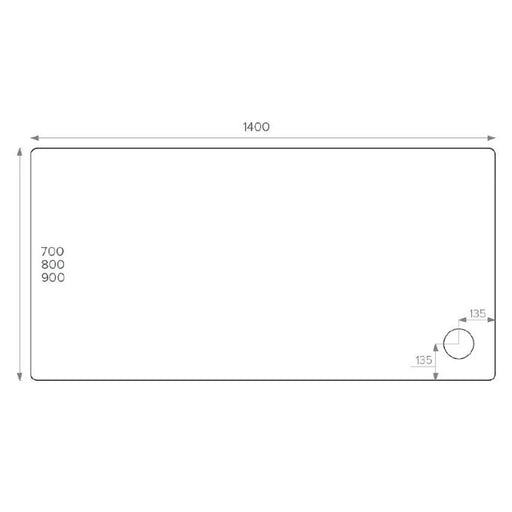 Pure Baths ALPHA 1400MM X 900MM ANTI-SLIP             SHOWER TRAY