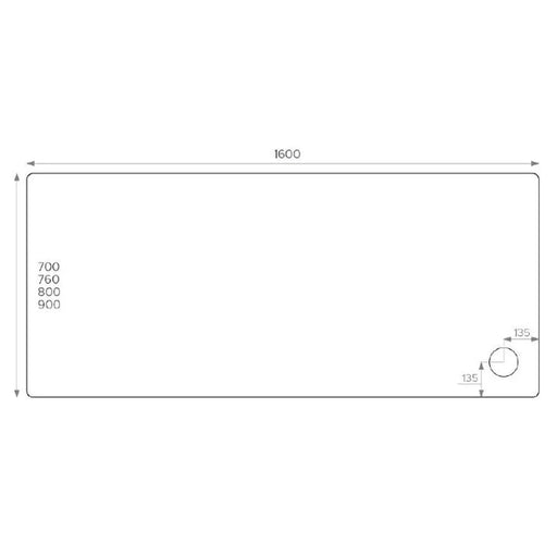 Pure Baths ALPHA 1600MM X 700MM ANTI-SLIP             SHOWER TRAY
