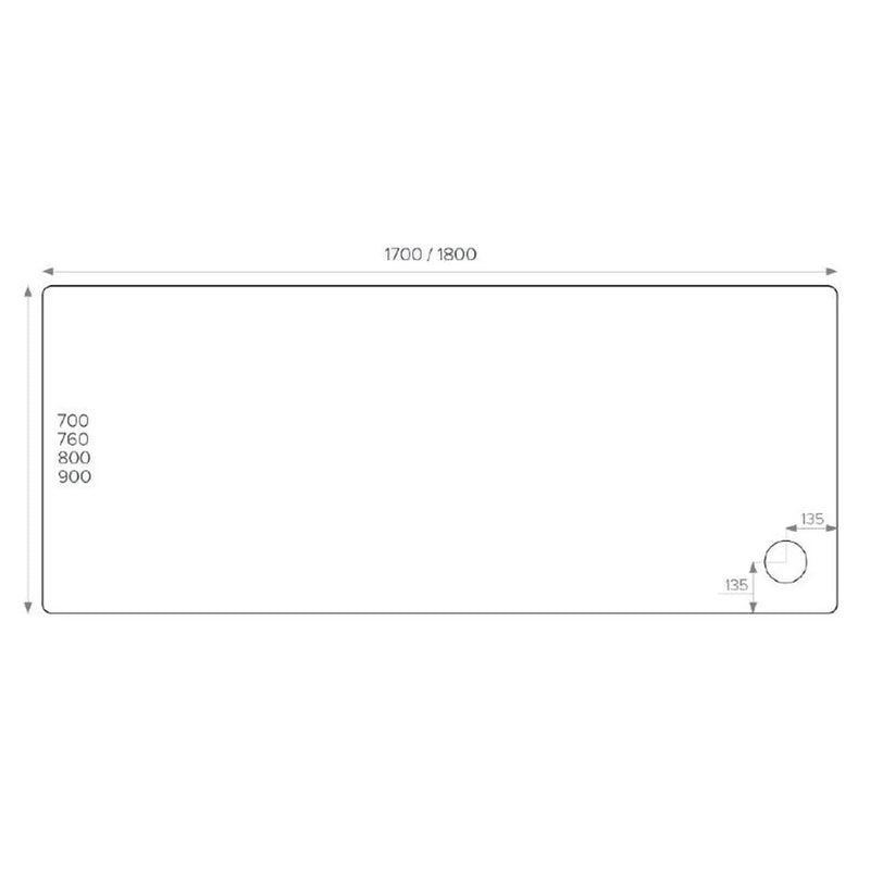 Pure Baths ALPHA 1700MM X 760MM ANTI-SLIP             SHOWER TRAY