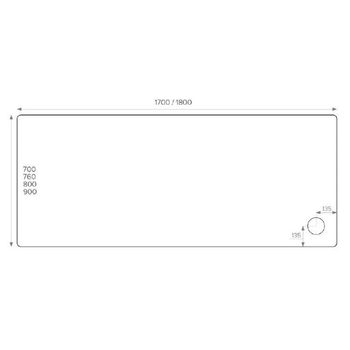 Pure Baths ALPHA 1700MM X 800MM ANTI-SLIP             SHOWER TRAY