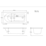Pure Baths Nova 1700mm x 700mm Single Ended Bath